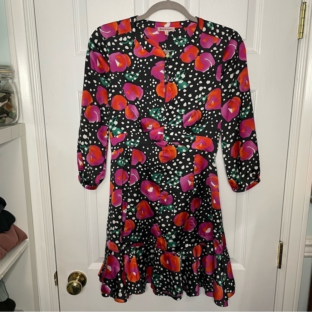 Juicy Couture Floral and Polka Dot Ruffle Dress 4